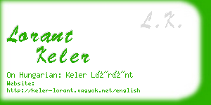 lorant keler business card